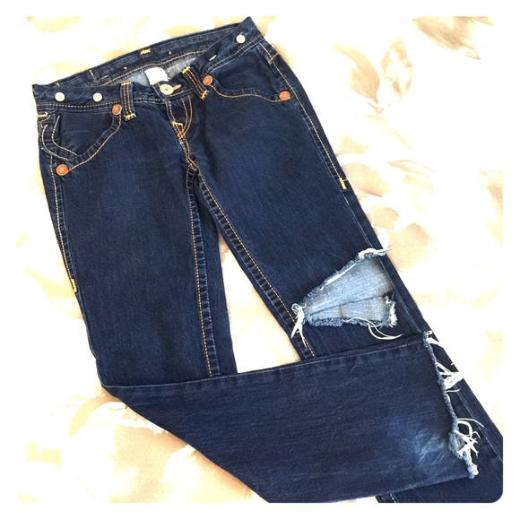 True Religion Denim - True Religion Ava Button Fly Distressed Denim